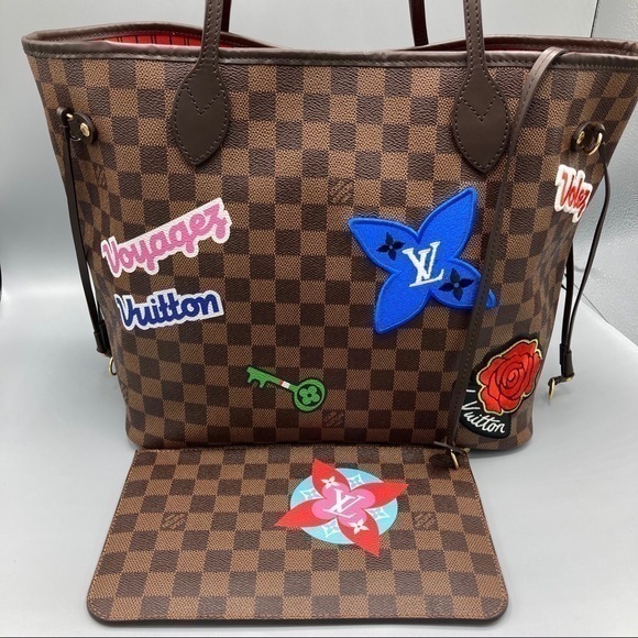 Louis Vuitton LV Neverfull Patch Sticker Damier MM jeans shirt shoe purse - Picture 1 of 13
